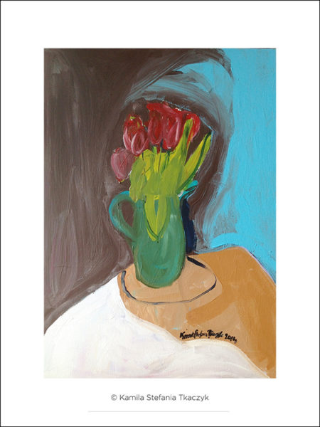 Tulipany przy białym obrusie 30x40s