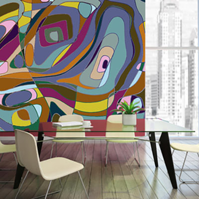 dining room with burgundy walls