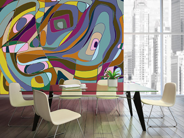 dining room with burgundy walls