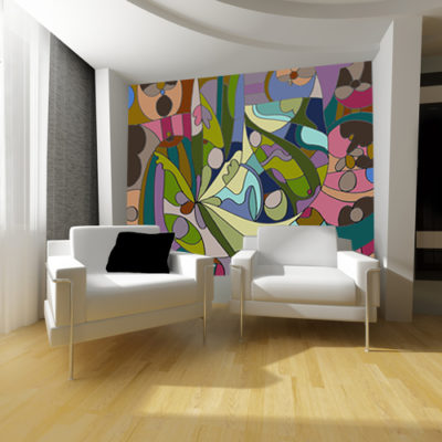 modern white drawing room 3d image
