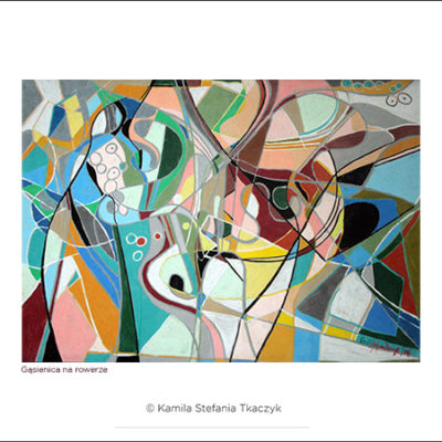 Gąsienica na rowerze 40x30 poziom s