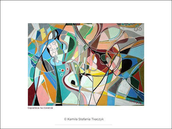Gąsienica na rowerze 40x30 poziom s