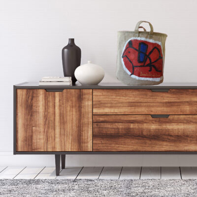 Interior with modern dresser. 3d render.