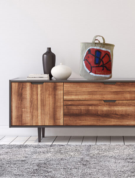 Interior with modern dresser. 3d render.