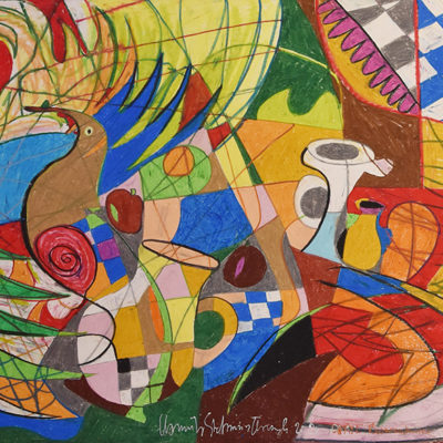 067 poi Martwa natura i ptak pod palmami 2020 s