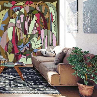 modern living room interior. 3D render concept