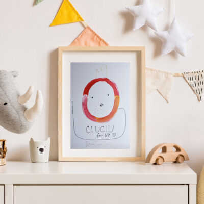 The modern scandinavian newborn baby room with mock up photo fra