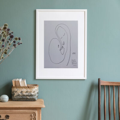 Stylish composition of living room interior with white mock up f