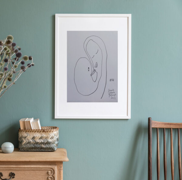 Stylish composition of living room interior with white mock up f