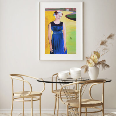 mock up poster frame in modern interior background, living room,