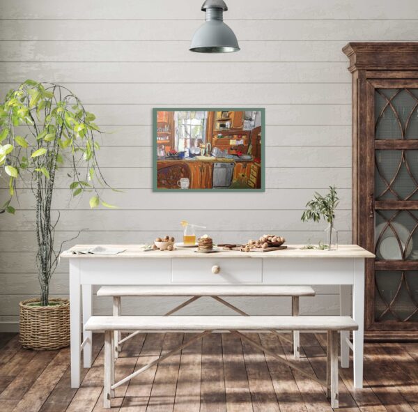 Home interior background, cozy room in farmhouse style, 3d rende