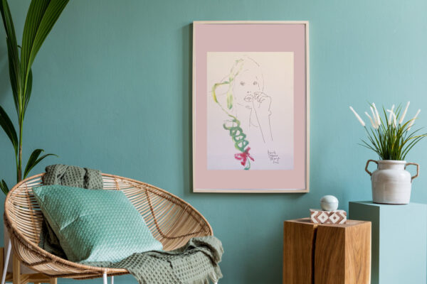 Interior design of living room at modern home with stylish ratta