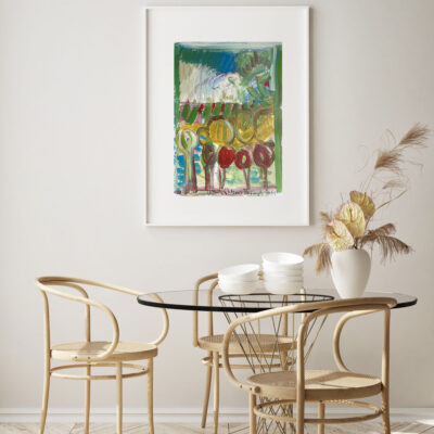 mock up poster frame in modern interior background, living room,