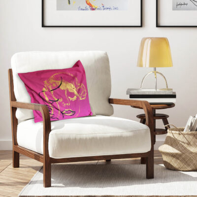 mock up poster frame in modern interior background, living room,