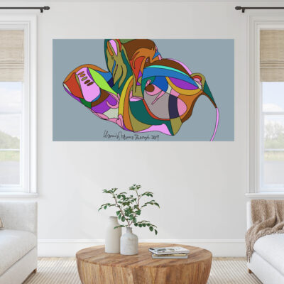 Modern living-room interior. Interior mockup. 3d render.