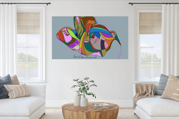 Modern living-room interior. Interior mockup. 3d render.