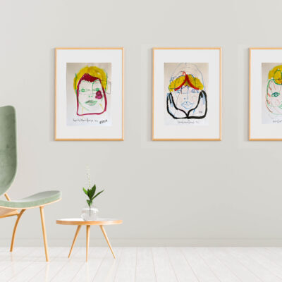 Mock up poster frame in scandinavian style interior. Minimalist interior design. 3D illustration.