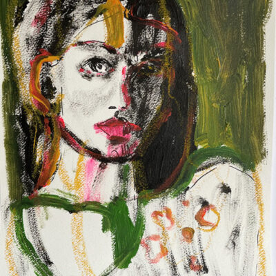 0343 akp Portrait on the green background 2021