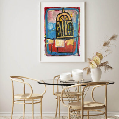 mock up poster frame in modern interior background, living room,