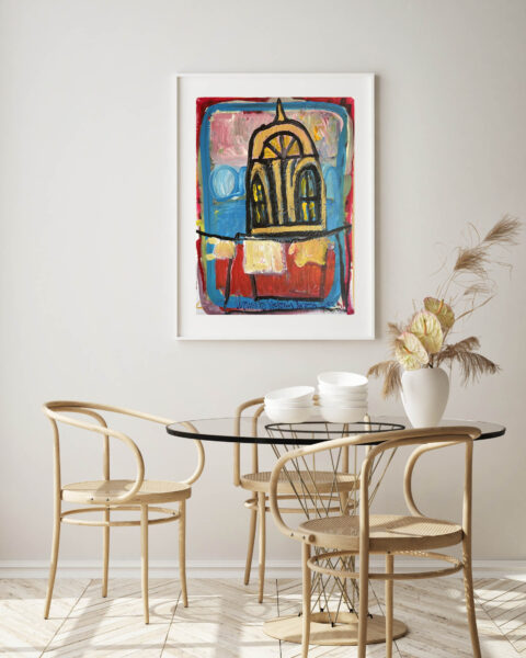 mock up poster frame in modern interior background, living room,