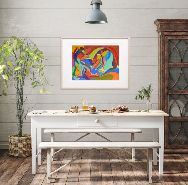 Home interior background, cozy room in farmhouse style, 3d rende