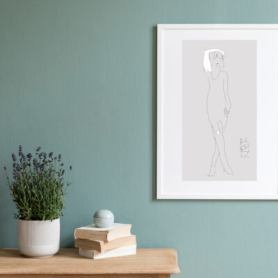 Stylish and minimalistic composition of sitting room with white