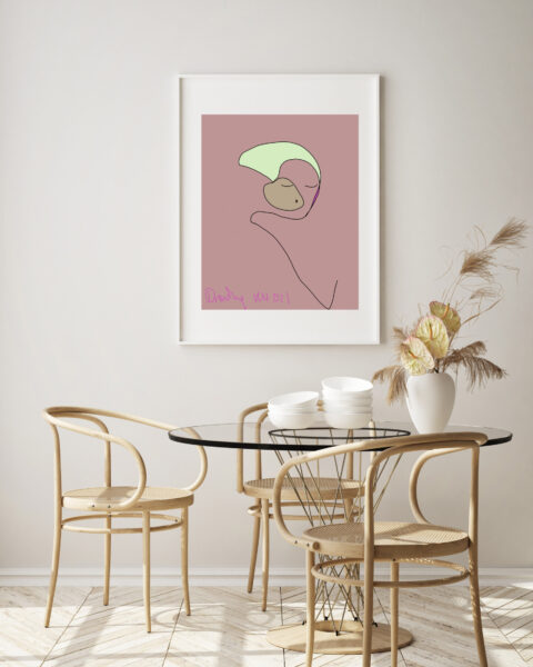 mock up poster frame in modern interior background, living room,