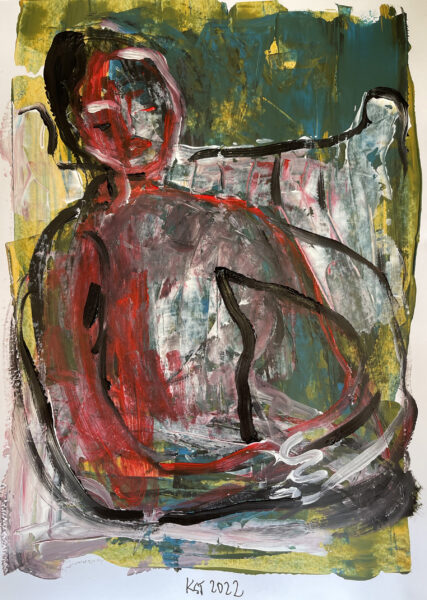 051 akp On the white chair 30 x 40 2022s