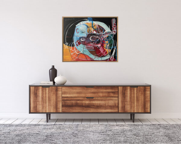 Interior with modern dresser. 3d render.