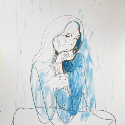 009 g Blue thinker 40 x 29,5 2020 s