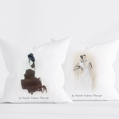 two white square pillows on white background, pillow mockup, 3d