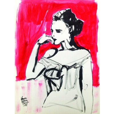 008 Portret na czerwonym tle s