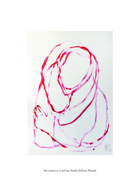 031 The woman in a red line s