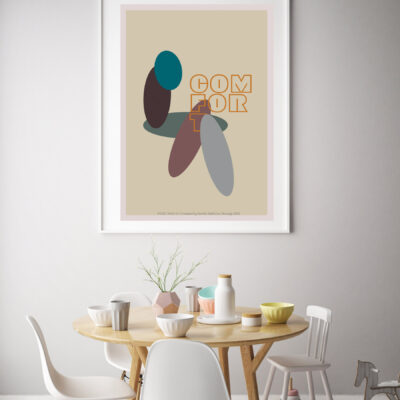 mock up poster frame in interior background with kids chair, sca