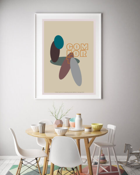 mock up poster frame in interior background with kids chair, sca