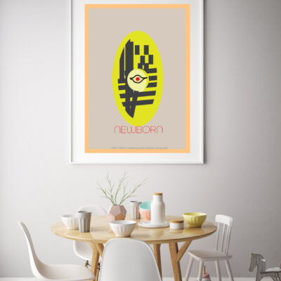 mock up poster frame in interior background with kids chair, sca