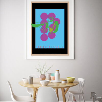 mock up poster frame in interior background with kids chair, sca