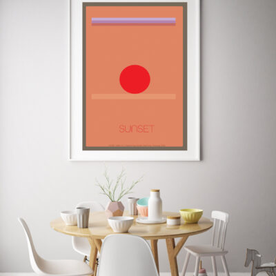 mock up poster frame in interior background with kids chair, sca