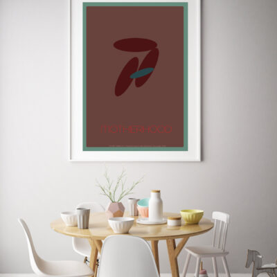mock up poster frame in interior background with kids chair, sca
