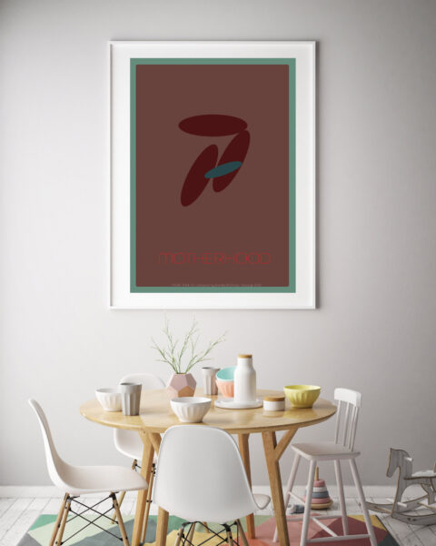 mock up poster frame in interior background with kids chair, sca