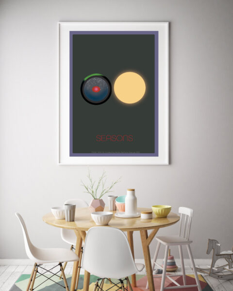 mock up poster frame in interior background with kids chair, sca
