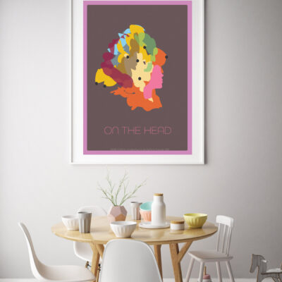 mock up poster frame in interior background with kids chair, sca