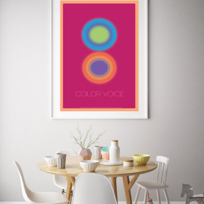 mock up poster frame in interior background with kids chair, sca