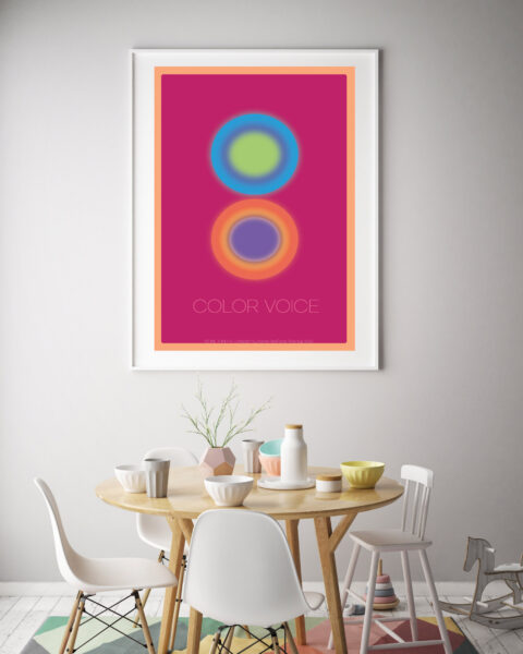 mock up poster frame in interior background with kids chair, sca