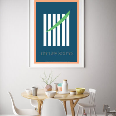 mock up poster frame in interior background with kids chair, sca