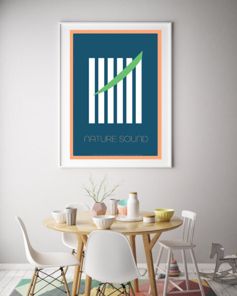 mock up poster frame in interior background with kids chair, sca