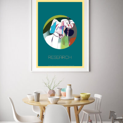 mock up poster frame in interior background with kids chair, sca