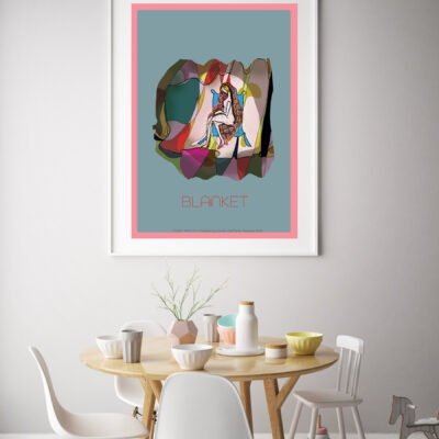 mock up poster frame in interior background with kids chair, sca