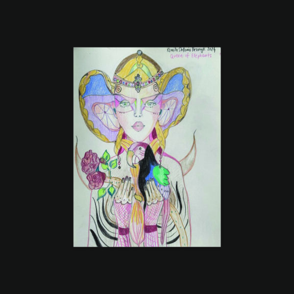 pd 047 Queen of elephants 27,5 x 36,5 2024 backg