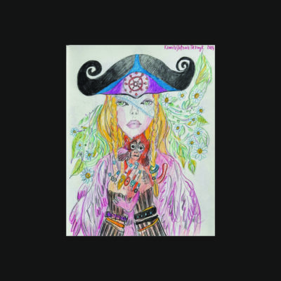 pd 048 Red monkey 27,5 x 36,5 2024 backg